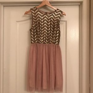 Sequin Gold & Pink Dress